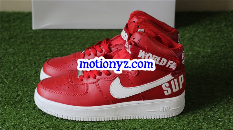 Supreme x Authentic Nike Air Force 1 High Supreme SP Red